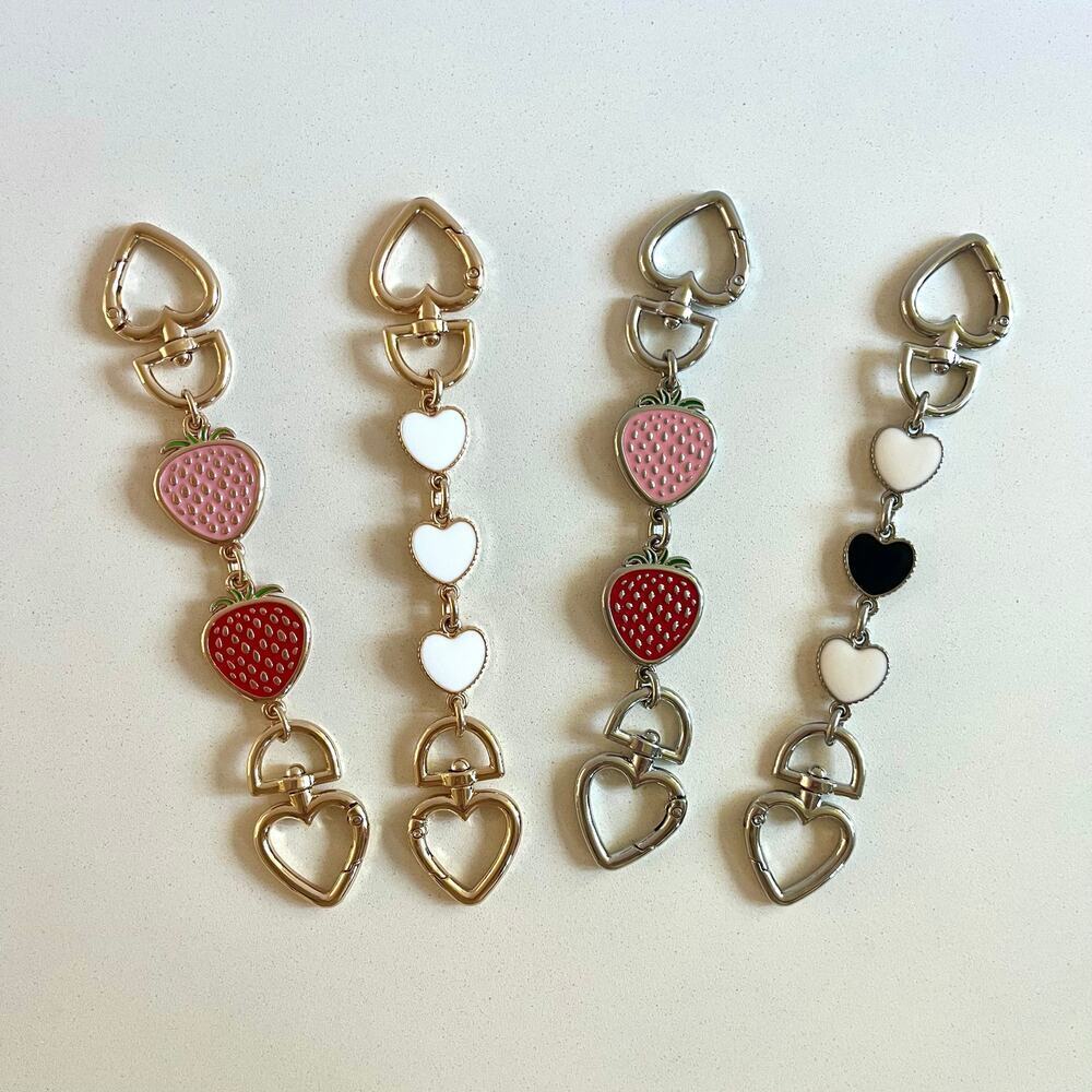 CHOOSE ONE: Bag Chain Extenders, Strawberries & Hearts